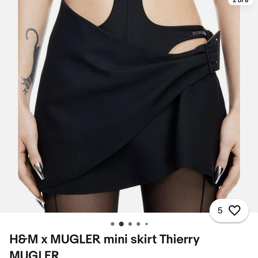 Mugler H&M Wool Mini Skirt